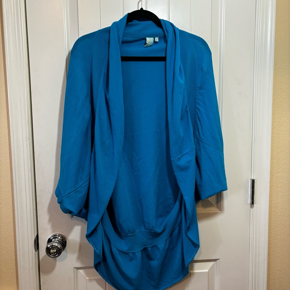 Anthropologie Shu Shu Blue Cardigan Shrug Size XL Dolman C3